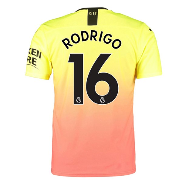 Camiseta Manchester City NO.16 Rodrigo 3ª Kit 2019 2020 Naranja